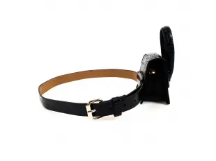 Черен колан от еко кожа с чантичка - Анджела