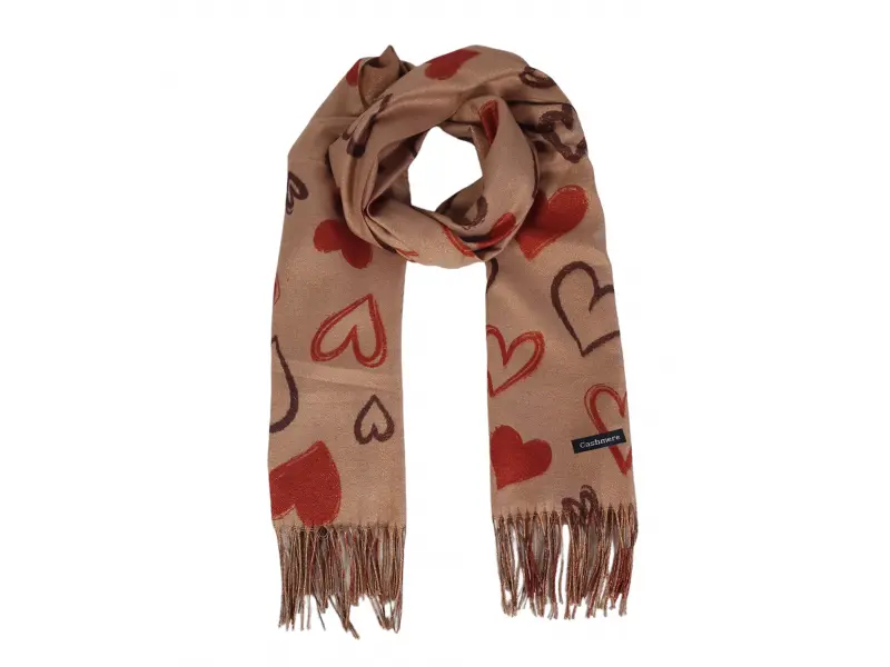 Дамски шал с сърца - Evelina Дамски шал с сърца - Evelina