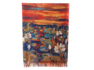 Двулицев дамски шал - Клод Моне - Водни лилии ver2