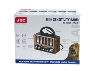 Ретро радио JOC TG-2502T-S с Bluetooth, USB, SD, FМ, АМ, SW