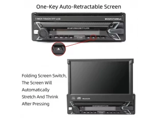 Радио мултимедия с изскачащ дисплей Android 15 MOSFET 50Wx4  7 инч