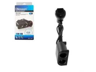 Разклонител за запалка Olesson 1641, 2 гнезда, 1 USB, Волтметър