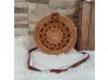 Кръгла дамска чанта от ратан