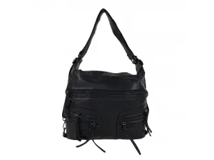 Черна дамска чанта - раница - Olea