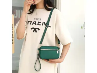 Зелена чанта текстил - Elda