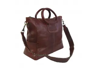 Кафява кожена чанта - Lonaq