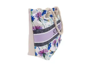 Плажна чанта с цветя - Summer