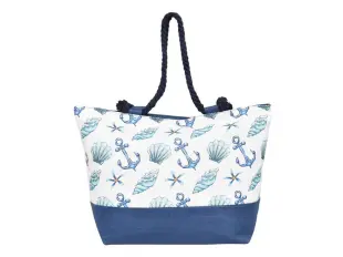 Синя плажна чанта с миди и котви