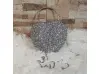 Блестяща сребърна чанта - сърце