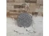 Блестяща сребърна кръгла чанта