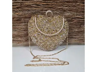 Блестяща златна чанта - сърце Блестяща златна чанта - сърце