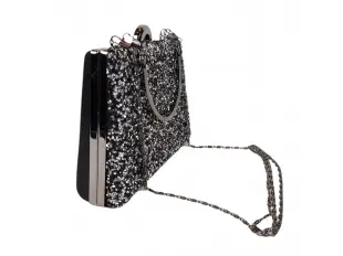 Черна блестяща чанта - Emma