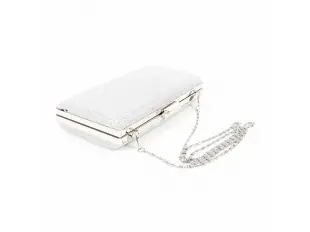 Голяма сребърна вечерна чанта