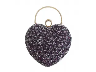 Лилава вечерна чанта - сърце