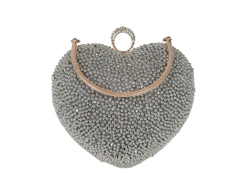 Сребърна чанта с перли - сърце Сребърна чанта с перли - сърце
