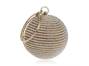 Златна сферична чанта - Lina