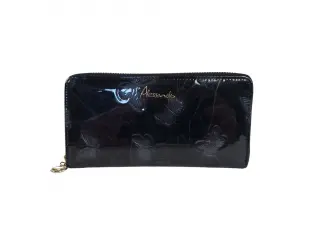 Черно лачено портмоне с пеперуди