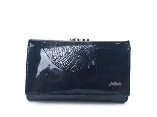 Черно средно портмоне - листо