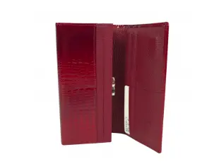 Червено лачено портмоне с щипка и магнит