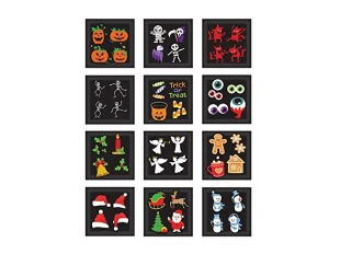 Празничен LED прожектор с 12 цветни слайда за Коледа