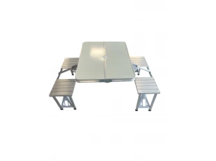 Сгъваема маса за къмпинг със столове тип куфар