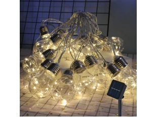 Гирлянд соларни крушки 10 броя с топла светлина