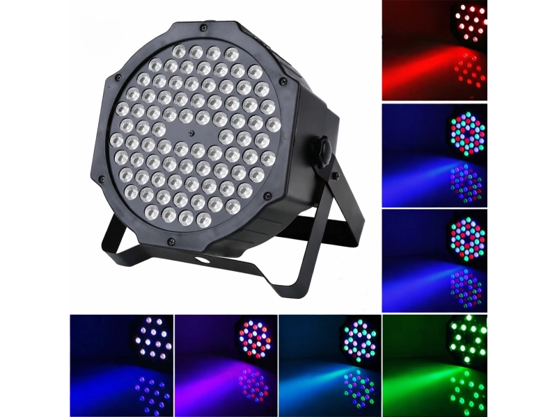 LED Цветен Диско прожектор с 54 диода DS1814 / Дискотечна лампа LED Цветен Диско прожектор с 54 диода DS1814 / Дискотечна лампа - CREE Lights 1514-54