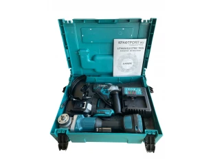 Комплект акумулаторен безчетков ъглошлайф и акумулаторен гайковерт KraftRoyal