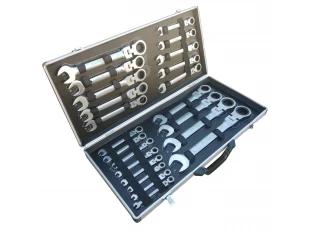 Комплект звездогаечни чупещи тресчотни ключове от 6 мм до 32 мм в метален куфар KraftRoyal