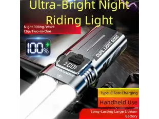 LED фенер за велосипед SM-220 10W – акумулаторен фар за колело с дисплей, 4 режим