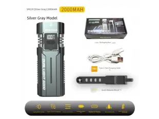 LED фенер за велосипед SM-220 10W – акумулаторен фар за колело с дисплей, 4 режим