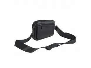 Мъжка черна кожена чанта - клъч