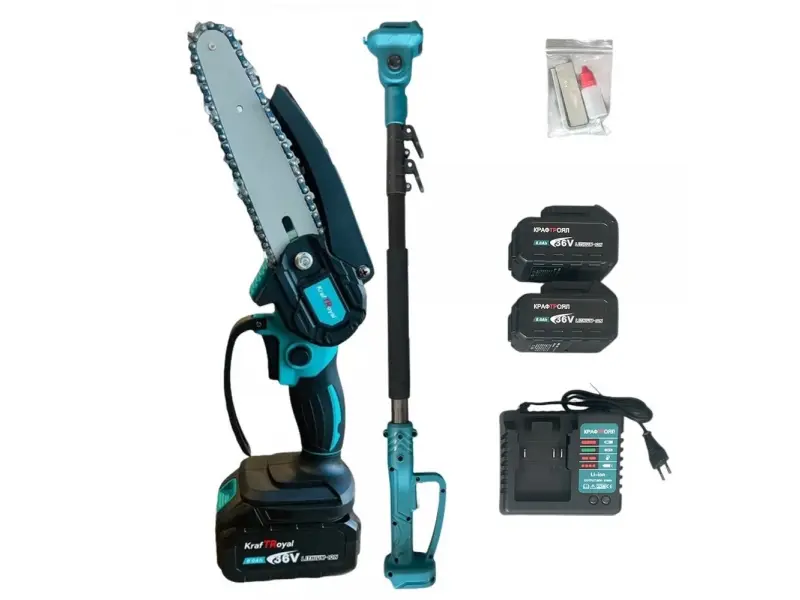 Акумулаторна Лозарска Ножица с Телескопичен Прът 36V 8,0AH KRAFTROYAL 2 Батерии Акумулаторна Лозарска Ножица с Телескопичен Прът 36V 8,0AH KRAFTROYAL 2 Батерии