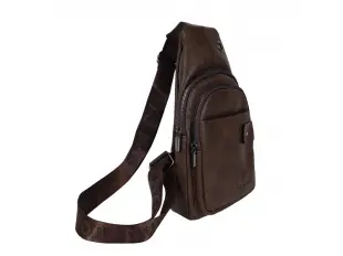 Тъмно кафява чанта за през гърди - Boras