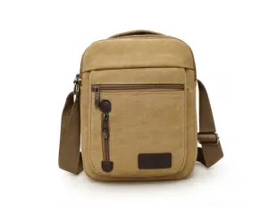 Качествена средна мъжка чанта - брезент