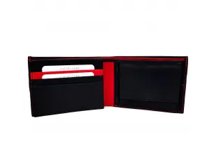 Голям мъжки портфейл с червено