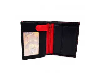 Вертикален мъжки портфейл с червено