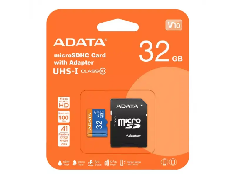 Карта памет A-DATA 32GB UHS-I Premier V10 AUSDH32GUICL10A1-RA1, Class 10 Карта памет A-DATA 32GB UHS-I Premier V10 AUSDH32GUICL10A1-RA1, Class 10