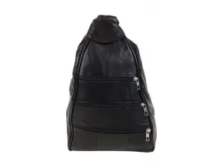 Черна раница - чанта от естествена кожа - Ashli