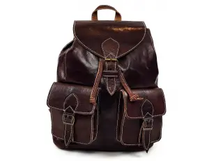 Кафява раница от естествена кожа
