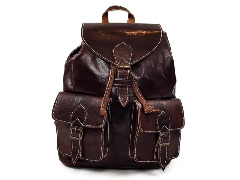 Кафява раница от естествена кожа Кафява раница от естествена кожа