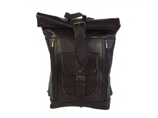 Тъмно кафява кожена раница - Greka