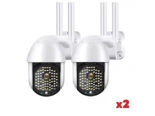 Комплект 2бр. ВОДОУСТОЙЧИВА WIFI FULL HD 2.0MP 68 LED 320° ВЪРТЯЩА КАМЕРА С MOTION TRACKING