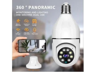 Wifi Въртяща куполна камера тип крушка 2MP Full HD 360°