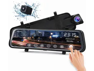 Видеорегистратор огледало 10 инча с тъч скриин дисплей и камера за задно виждане
