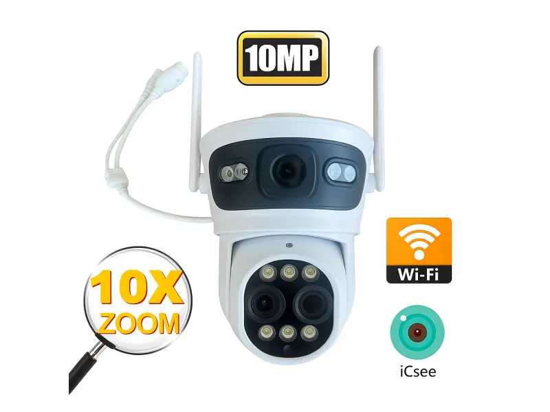 Двойна WiFi камера ( с три обектива ) 10MP с нощно виждане 10 х ZOOM LYLU Двойна WiFi камера ( с три обектива ) 10MP с нощно виждане 10 х ZOOM LYLU