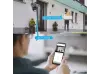 Тройна външна въртяща WiFi AI камера 10MP с три обектива, ICSee, Черна