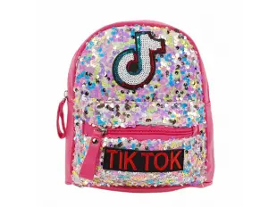 Цикламена раница с пайети - Tik Tok