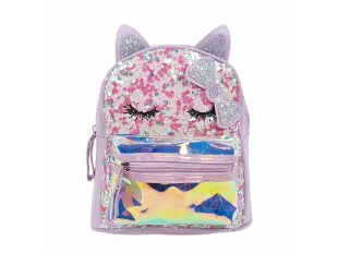 Лилава детска раница - Бела