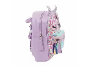 Лилава детска раница - Бела